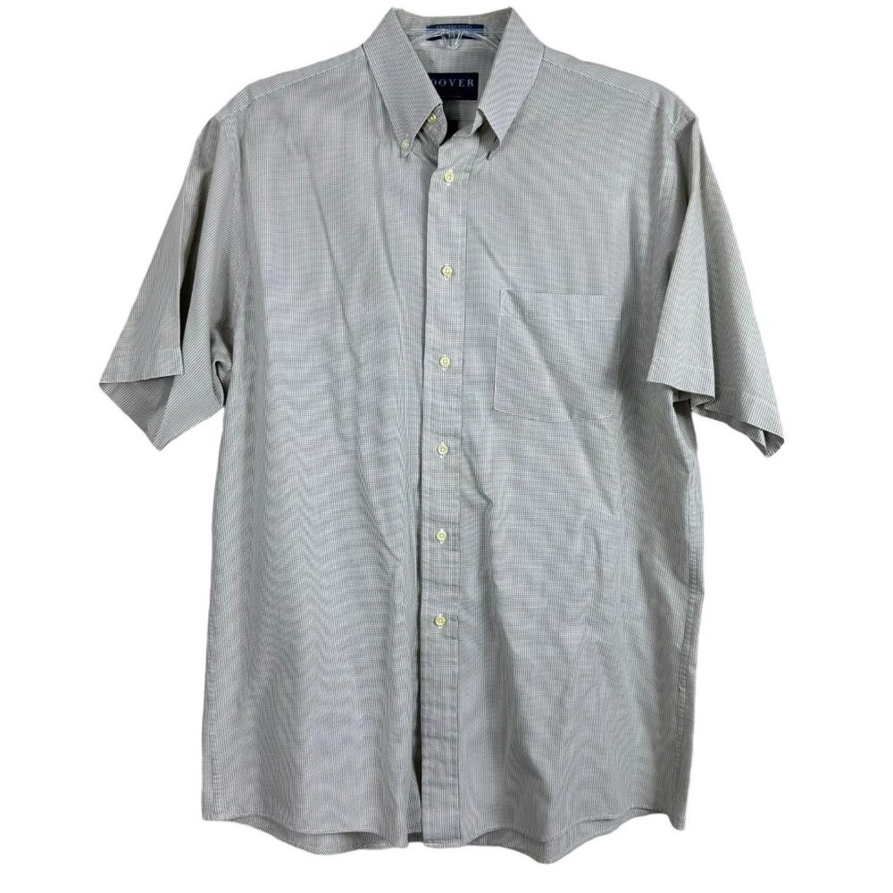 Vintage Arrow Dover Tall Man Short Sleeve‎ Button Shirt Men's Size 16